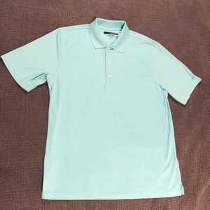 Greg Norman short sleeve light blue golf shirt